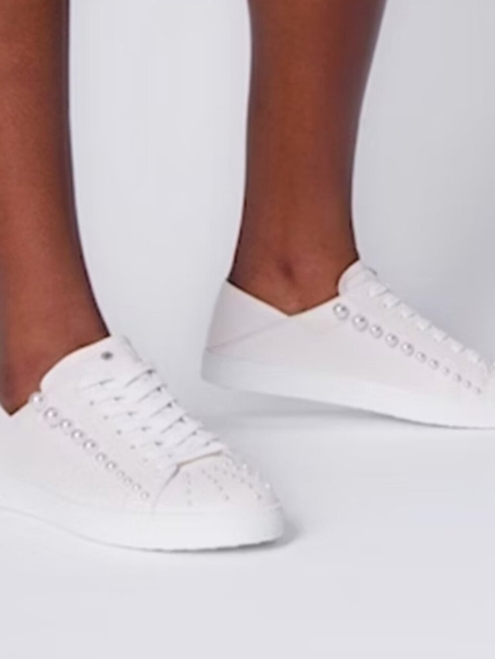 STUART WEITZMAN | Goldie convertible leather sneakers pearl Cream Sz 10.5